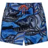 Le Club Resortwear 4.25" Le Club 4 Way Stretch Mens Swim Trunk In Blue/black