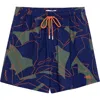 Le Club Resortwear 4.25" Le Club 4 Way Stretch Mens Swim Trunk In Navy Blue