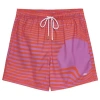 Le Club Resortwear 7" Le Club Mens Swim Trunk In Orange/pink