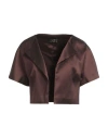 Le Col Woman Jacket Dark Brown Size 6 Silk, Polyamide, Lycra In Brown