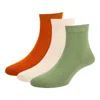 Le Colonel Green / Neutrals / Yellow Set Of Three Lacanau Women's Organic Cotton Socks In Green/yellow