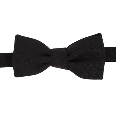 Le Colonel Men's Black Italian Wool Bow Tie