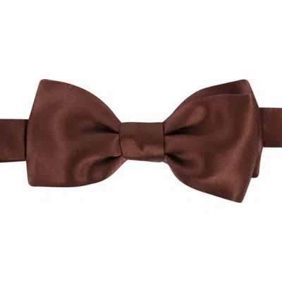 Le Colonel Men's Brown Chocolate Silk Bow Tie In Gray