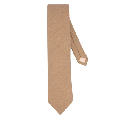 Le Colonel Men's Brown / Neutrals Latte Italian Wool Tie