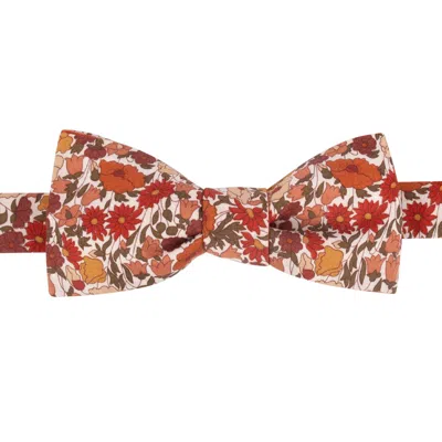 Le Colonel Men's Brown / Yellow / Orange Liberty Poppy Squirrel Bow Tie In Multi