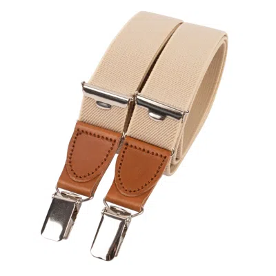 Le Colonel Men's Neutrals / Brown Camel Leather Sahara Skinny Braces