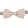 Le Colonel Men's Neutrals Natural Textured Linen Vanilla Amber Liberty Katie & Millie Bow Tie In Yellow