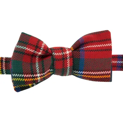 Le Colonel Men's Red Crimson Dickson Tartan Bow Tie