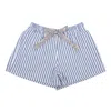 Le Colonel Women's Blue / White Blue Stripes Seersucker Pyjama Shorts In Blue/white
