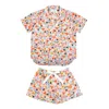 Le Colonel Women's Yellow / Orange / Pink Primrose Seersucker Pyjama Set In Yellow/orange/pink