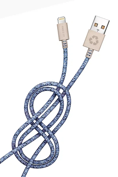 Le Cord Recycled Ocean Plastic Iphone Lightning Cable In Blue