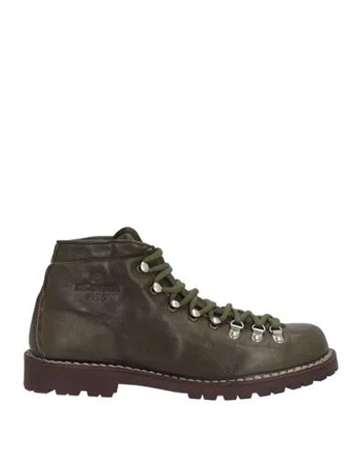 Le Cortina By Andrea Ventura Man Ankle Boots Military Green Size 9 Leather