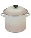 Le Creuset 10 Quart Enamel On Steel Stock Pot With Lid In Meringue