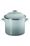 Le Creuset 10-quart Enameled Stainless Steel Stock Pot In Sea Salt
