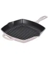 Le Creuset 10.25" Enameled Cast Iron Skillet Grill With Helper Handle In Shallot