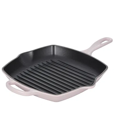 Le Creuset 10.25" Enameled Cast Iron Skillet Grill With Helper Handle In Shallot