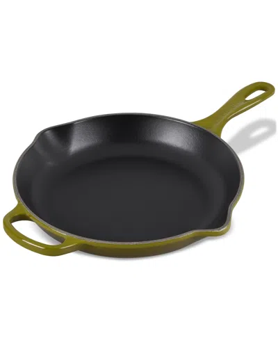 Le Creuset 10.25" Enameled Cast Iron Skillet With Helper Handle In Olive