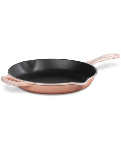 Le Creuset 10.25" Enameled Cast Iron Skillet With Helper Handle In Peche