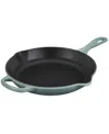 Le Creuset 10.25" Enameled Cast Iron Skillet With Helper Handle In Sea Salt
