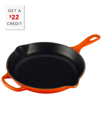 Le Creuset 10.25" Enameled Cast Iron Skillet With Helper Handle In Flame