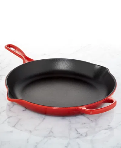 Le Creuset 11.75" Enameled Cast Iron Skillet With Helper Handle In Red