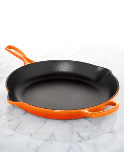 Le Creuset 11.75" Enameled Cast Iron Skillet With Helper Handle In Orange