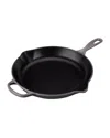 Le Creuset 10.25" Enameled Cast Iron Skillet With Helper Handle In Oyster
