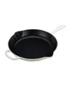 Le Creuset 11.75" Enameled Cast Iron Skillet With Helper Handle In White
