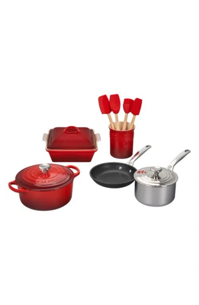 Le Creuset 12-piece Mixed Material Cookware Set In Cerise