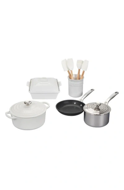 Le Creuset 12-piece Mixed Material Cookware Set In White