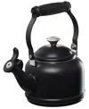 Le Creuset 1.25 Quart Enamel On Steel Demi Tea Kettle In Licorice