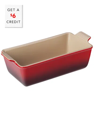 Le Creuset 1.5qt Heritage Loaf Pan With $6 Credit In Red