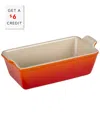 Le Creuset 1.5qt Heritage Loaf Pan With $6 Credit In Red