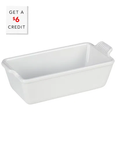 Le Creuset 1.5qt Heritage Loaf Pan With $6 Credit In White