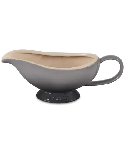 Le Creuset 16 Oz. Enameled Stoneware Heritage Gravy Boat In Gray