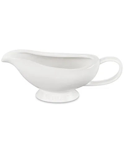Le Creuset 16 Oz. Enameled Stoneware Heritage Gravy Boat In White