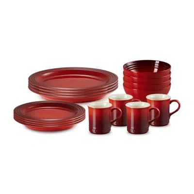Le Creuset 16 Piece Dinnerware Set, Service For 4 In Cerise