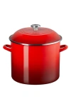 Le Creuset 16-quart Enameled Stainless Steel Stock Pot In Cerise