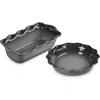 Le Creuset Stoneware Heritage Pie Dish & Fluted Loaf Pan Set In Oyster