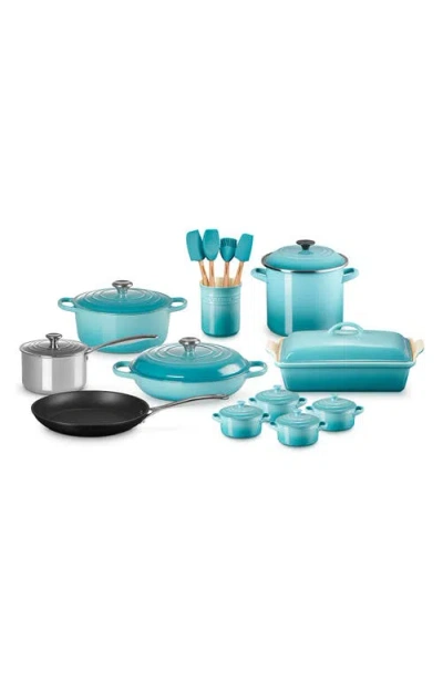 Le Creuset 20-piece Mixed Material Cookware Set In Caribbean