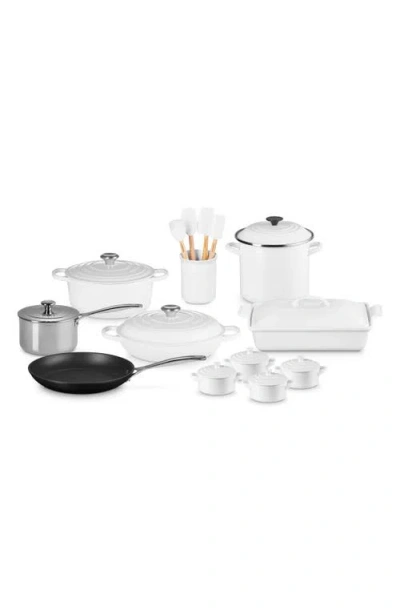 Le Creuset 20-piece Mixed Material Cookware Set In White