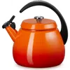 Le Creuset 2.2-quart Enameled Stainless Steel Whistling Cloche Kettle In Flame