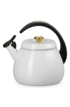 Le Creuset 2.2-quart Enameled Stainless Steel Whistling Cloche Kettle In White