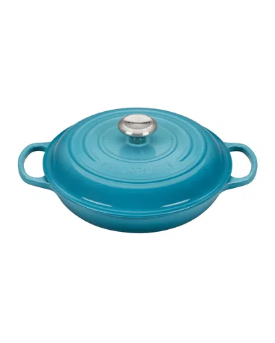 Le Creuset 2.25-qt. Signature Braiser With Stainless Steel Knob In Blue