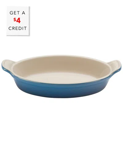 Le Creuset 24oz Heritage Oval Au Gratin Dish With $4 Credit In Blue