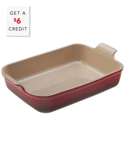 Le Creuset 2.5qt Heritage Rectangular Dish With $6 Credit In Red