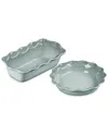 Le Creuset Stoneware Heritage Pie Dish & Fluted Loaf Pan Set