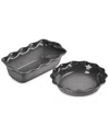 Le Creuset Stoneware Heritage Pie Dish & Fluted Loaf Pan Set