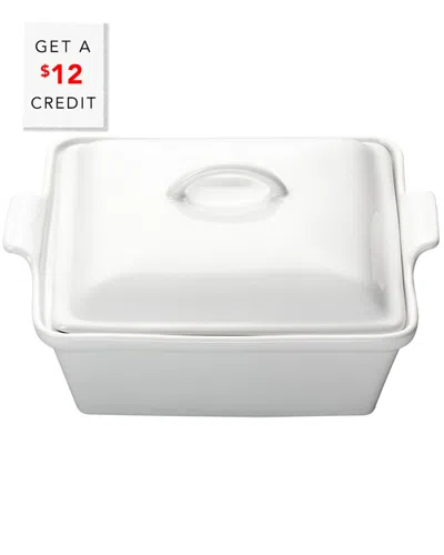 Le Creuset 2qt Heritage Covered Square Dish With $12 Credit In White