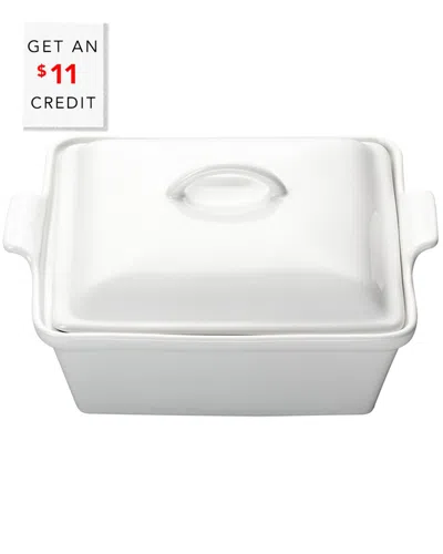 Le Creuset 2qt Heritage Covered Square Dish With $11 Credit In White